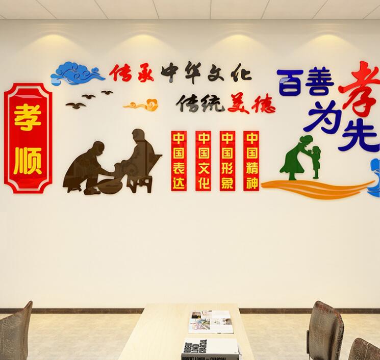 百善孝為先文化墻裝飾社區圖二
