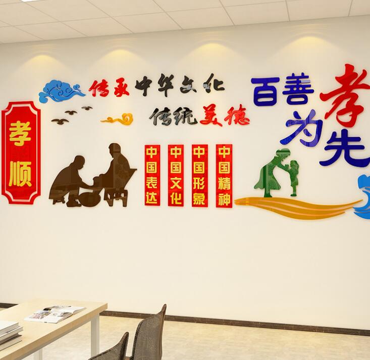 百善孝為先文化墻裝飾社區圖三
