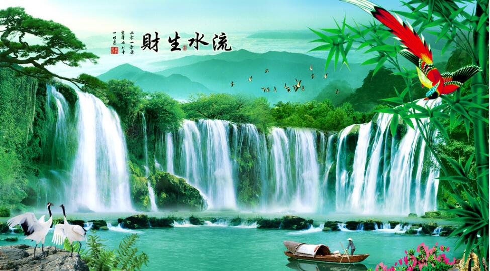 鑫臺華科技有限公司聚財風(fēng)水文化背景墻設(shè)計