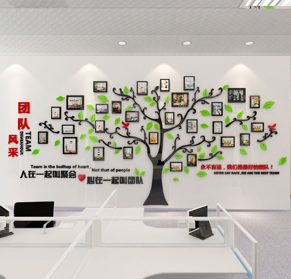 公司企業(yè)辦公室文化墻裝飾團(tuán)隊(duì)勵(lì)志照片