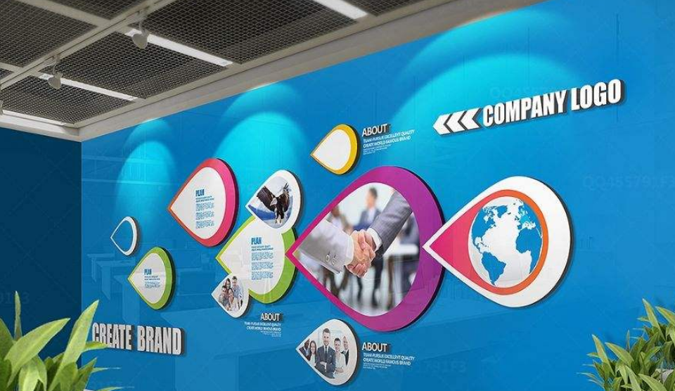 企業投資文化墻創意設計圖