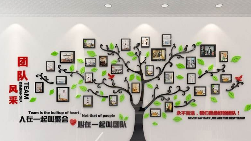 亞克力木紋造型企業(yè)榮譽文化墻圖片