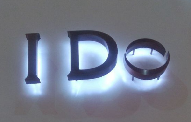 門頭led背光字,不銹鋼背打光字,磨砂亞克力背發(fā)光字