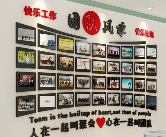 員工風(fēng)采3d立體墻貼畫公司辦公室照片墻面貼紙企業(yè)文化墻
