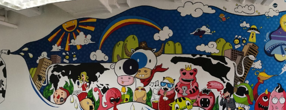 南寧幼兒園墻繪酒店彩繪沙發背景墻彩繪文化墻