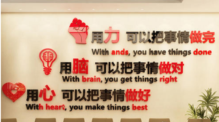 語文勵志標(biāo)語3d立體墻貼企業(yè)文化墻裝飾貼紙會議辦公室墻面布置
