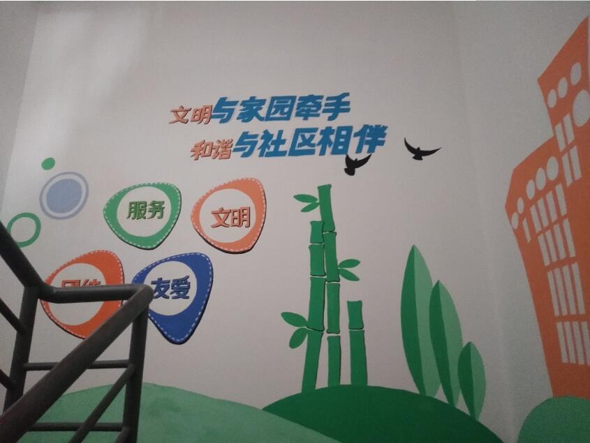 南街社區(qū)樓道黨建文化墻彩繪制作效果圖