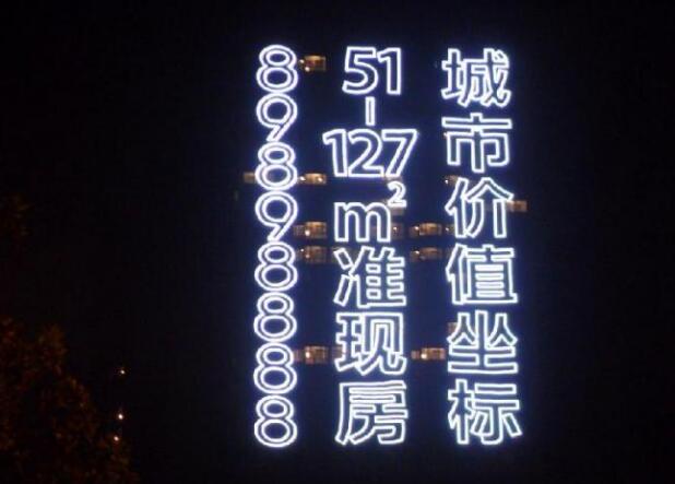 城市價(jià)值樓體發(fā)光字制作圖片