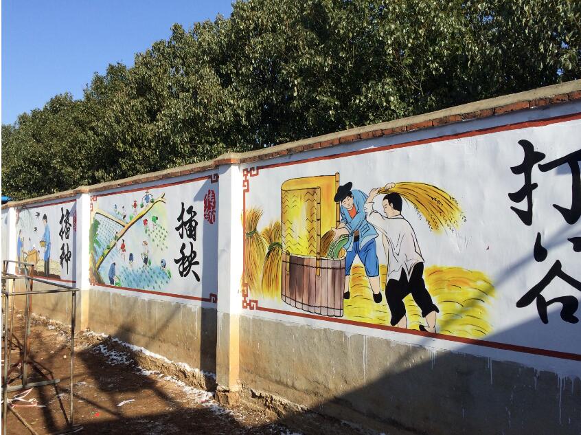 簡約街道文化墻彩繪制作效果圖