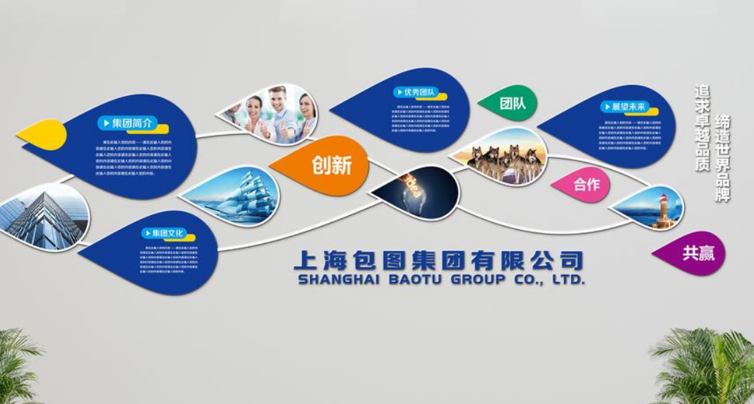 企業文化墻設計公司簡介創意辦公室文化長廊