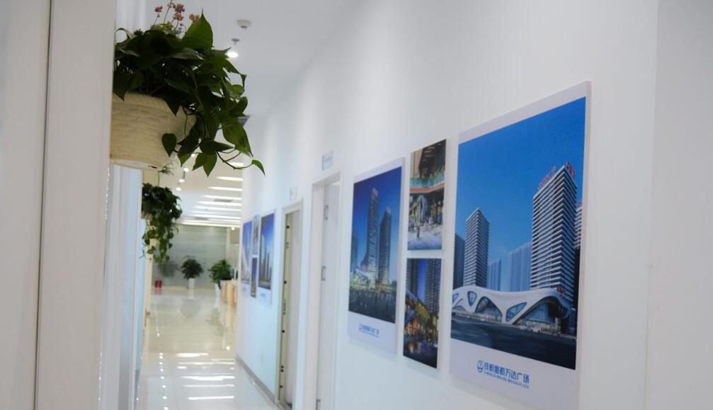 簡約企業辦公室文化墻制作效果圖