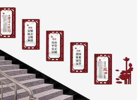 樓道文化墻樓梯走廊uv雕刻展板