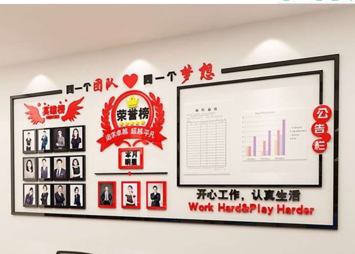 企業員工風采文化墻光榮榜榮譽墻貼辦公室