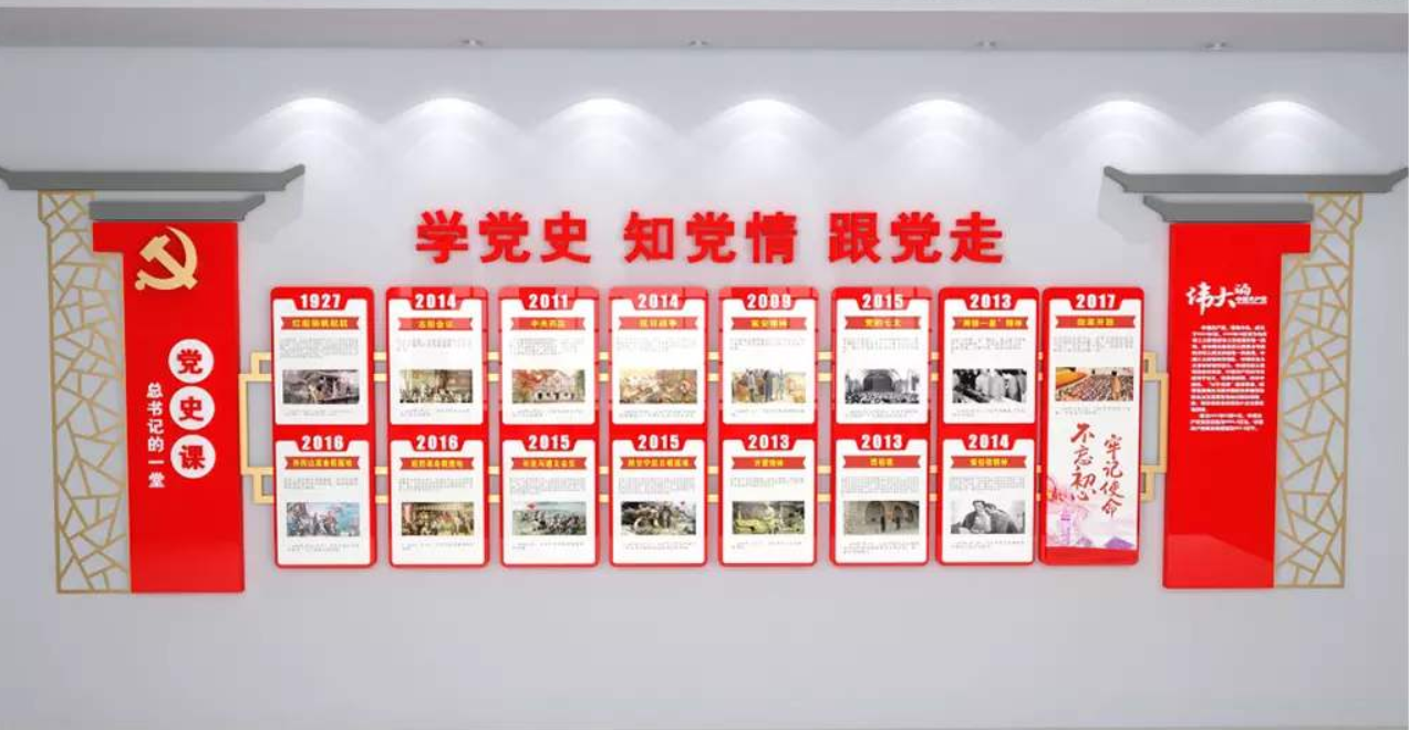 十九大黨的光輝歷程社區黨員之家黨建文化墻設計圖片