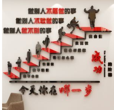 貼畫團(tuán)隊(duì)創(chuàng)建激勵(lì)墻壁貼成功的階梯
