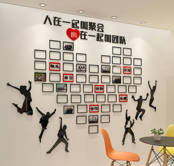 熱賣亞克力3d團隊勵志標語公司辦公室企業文化墻