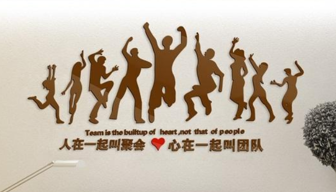 團隊勵志墻貼公司企業文化墻辦公室墻面裝飾3d亞克力立體墻