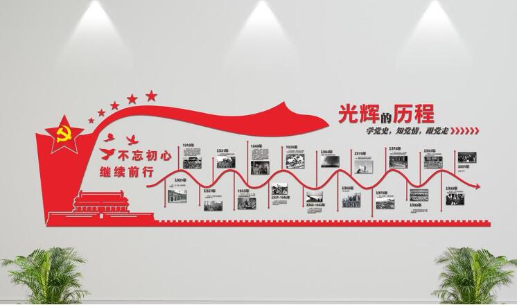 微立體黨建光輝歷程文化墻制作效果圖