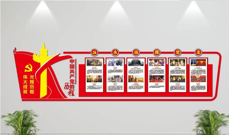微立體黨建光輝歷程文化墻制作效果圖