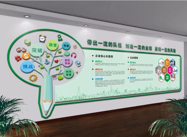 環(huán)保科技企業(yè)文化墻制作效果圖