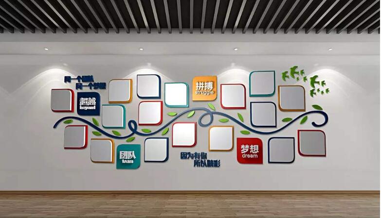 簡約清新企業(yè)文化墻制作效果圖