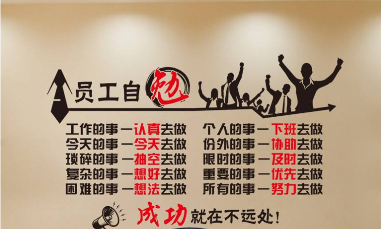 勵志海報墻貼員工自勉公司貼畫辦公室勵志標語貼紙企業文化墻