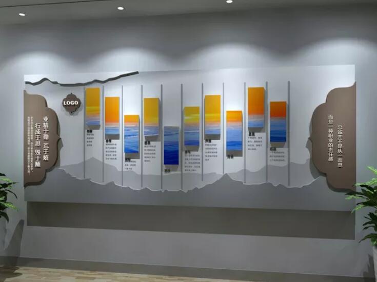 通用簡約企業(yè)文化墻發(fā)展歷程制作效果圖