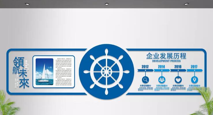通用簡約企業(yè)文化墻發(fā)展歷程制作效果圖